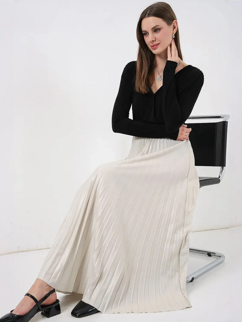 BIG DART BDART High Waist Maxi Skirt with Ruffle Detail